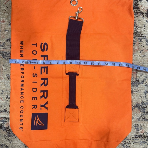 Sperry Vintage Topsider Orange Duffle Backpack Beach Pool Bucket Tote Bag NWOT’s - Picture 5 of 7